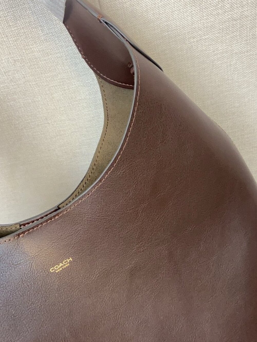 Coach Brooklyn 28 Large Maple Brown Leather Shoulder Bag New - Picture 6 of 8